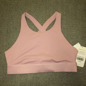 Light pink Fabletics sports bra